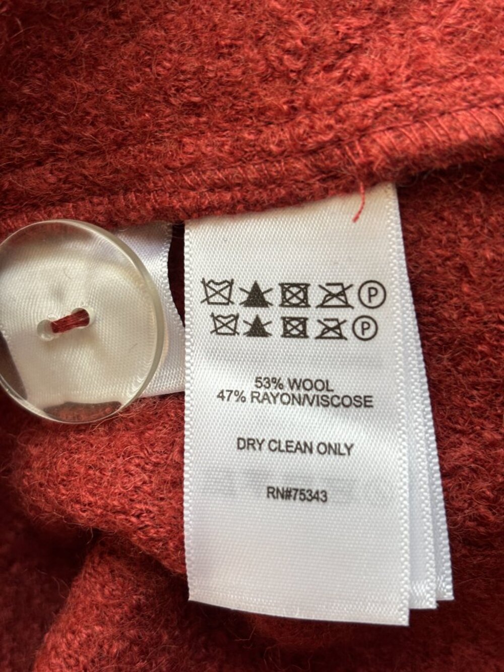 Sigrid Olsen Rust Boiled Wool Asymmetrical Jacket — Size S Like New - Picture 5 of 5